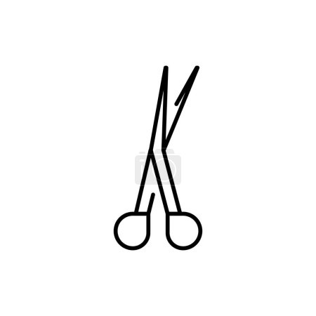 Illustration for Surgical scissors color line icon. - Royalty Free Image