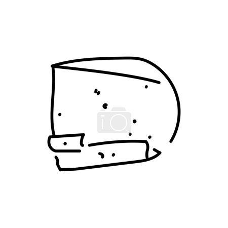 Téléchargez les illustrations : Gouda cheese black line icon. Dairy product. - en licence libre de droit