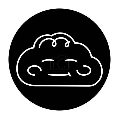 Illustration for Blue kind character in the form of a cloud color line icon. Mascot of emotions. - Royalty Free Image