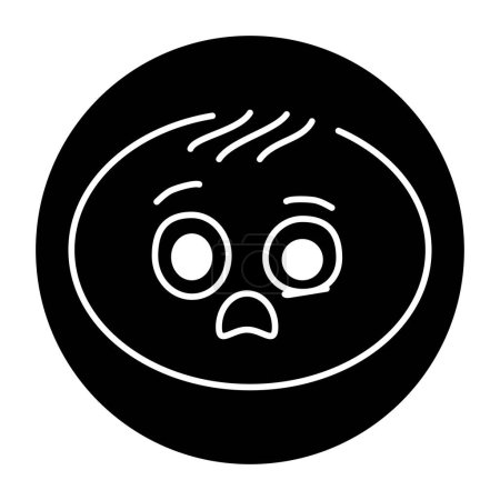 Ilustración de El personaje muestra una sensación de malentendido icono de línea de color. Mascota de emociones. - Imagen libre de derechos