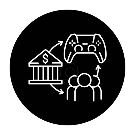 Ilustración de Gamefi icono de línea de color ecosistema. Tecnología Blockchain en el arte criptográfico digital. - Imagen libre de derechos