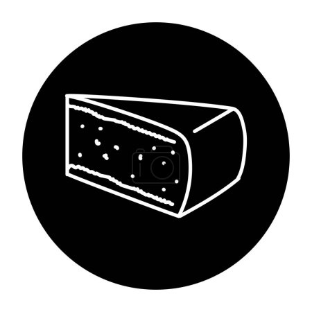 Ilustración de Brie cheese black line icon. Dairy product. - Imagen libre de derechos