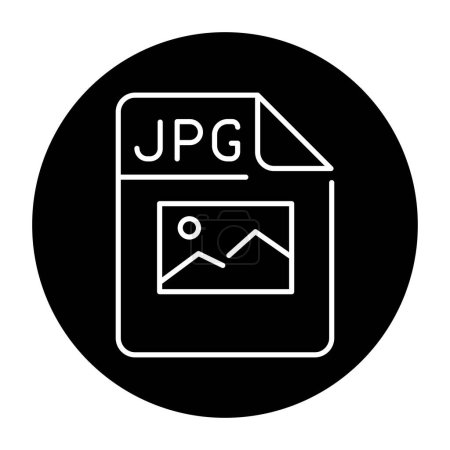 Illustration for JPG file color line icon. Format and extension of documents - Royalty Free Image