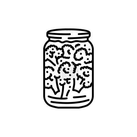 Illustration for Canned broccoli color line icon. Healthy food. - Royalty Free Image
