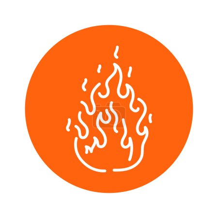 Ilustración de Fire black line icon. Natural element. Pictogram for web page, mobile app, promo. - Imagen libre de derechos