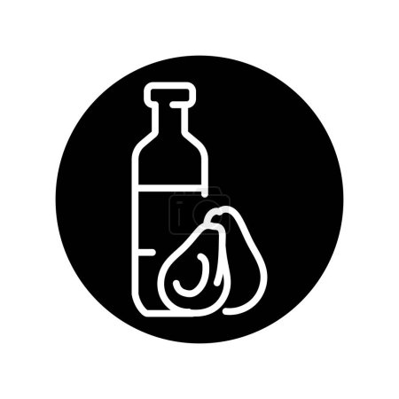 Illustration for Bottle of virgin avocado oil color line icon. Vegetarian product. - Royalty Free Image
