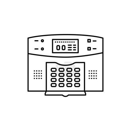 Illustration for Alarm system color line icon. Motion detector keypad. - Royalty Free Image