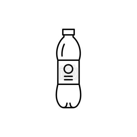 Ilustración de Plastic Bottle black line icon. Pictogram for web page - Imagen libre de derechos