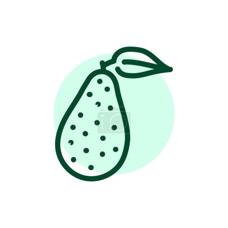 Illustration for Avocado color line icon. Vegetarian product. - Royalty Free Image