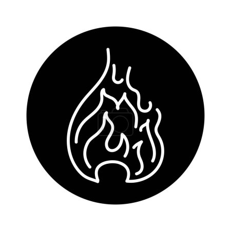 Illustration for Flames black line icon. Natural element. - Royalty Free Image