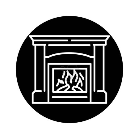 Ilustración de Chimenea icono de línea negra. Pictograma para página web - Imagen libre de derechos