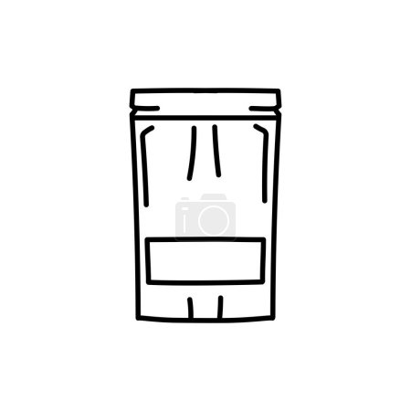 Illustration for Packaging for or coffee black line icon. - Royalty Free Image