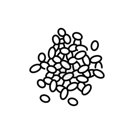 Illustration for Soybeans black line icon. Organic vegan product. - Royalty Free Image