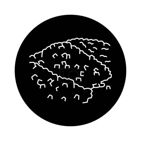 Illustration for Microplastics granules  black line icon. Pictogram for web page - Royalty Free Image
