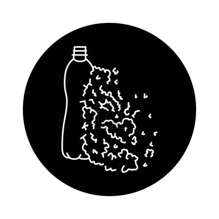 Illustration for PET bottle recycle black line icon. Pictogram for web page - Royalty Free Image