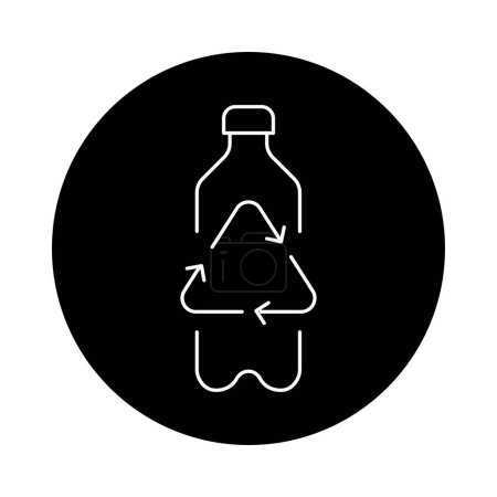 Illustration for Recycled Plastic Bottle black line icon. Pictogram for web page - Royalty Free Image