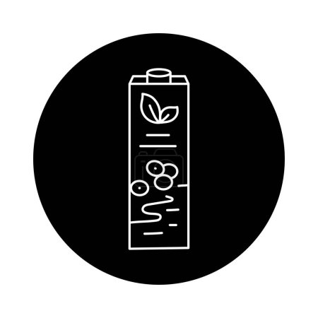 Illustration for Soy milk black line icon. Organic vegan product - Royalty Free Image