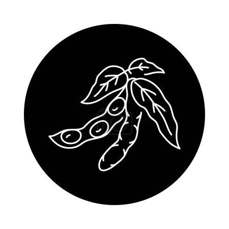 Illustration for Soybeans black line icon. Organic vegan product. - Royalty Free Image