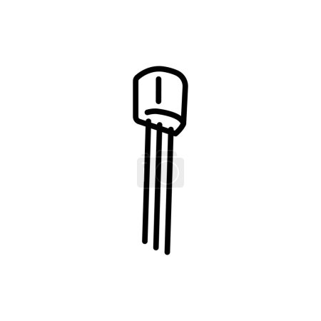 Illustration for Constant current diode black line icon. Pictogram for web page - Royalty Free Image