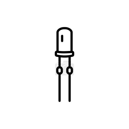 Illustration for Light Emitting Diodes black line icon. Pictogram for web page - Royalty Free Image