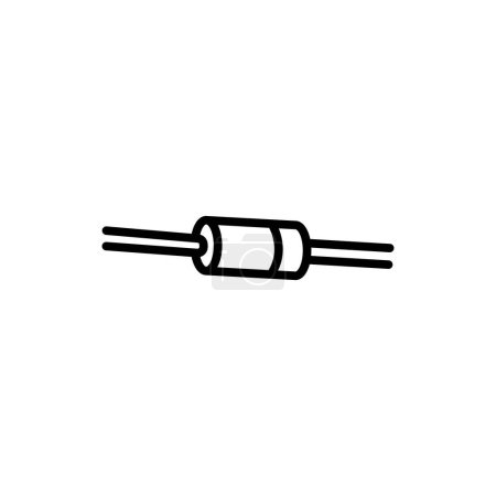 Illustration for PIN diode black line icon. Pictogram for web page - Royalty Free Image