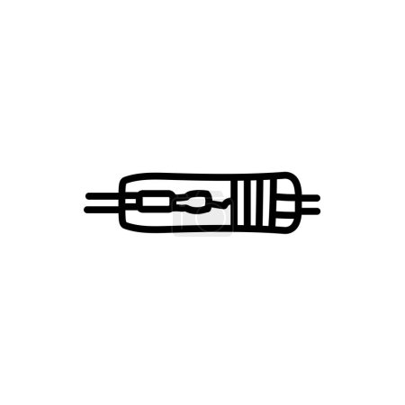 Ilustración de Punto de contacto diodo negro icono de línea. Pictograma para página web - Imagen libre de derechos