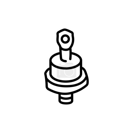 Illustration for Power diode black line icon. Pictogram for web page - Royalty Free Image