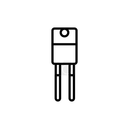 Illustration for Schottky diode black line icon. Pictogram for web page - Royalty Free Image