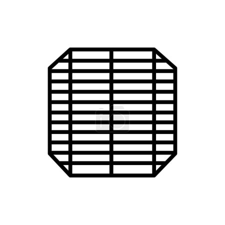 Téléchargez les illustrations : Cellule solaire icône de ligne noire. Pictogramme pour page web - en licence libre de droit