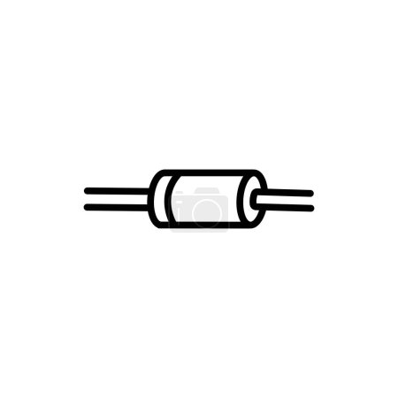 Ilustración de Paso diodo de recuperación icono de línea negra. Pictograma para página web - Imagen libre de derechos