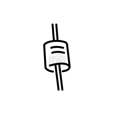 Illustration for Transient voltage black line icon. Pictogram for web page - Royalty Free Image