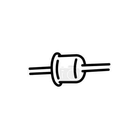 Illustration for Tunnel diode black line icon. Pictogram for web page - Royalty Free Image