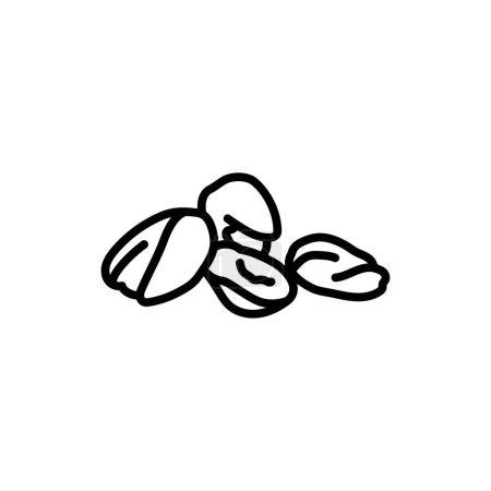 Illustration for Pistachio black line icon. Natural organic super food. - Royalty Free Image