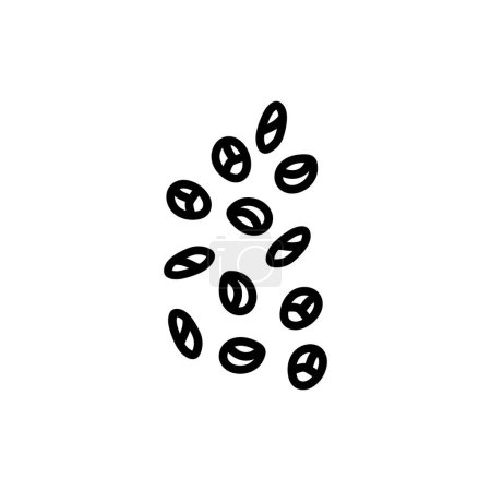 Illustration for Chia seeds black line icon. Natural organic super food. - Royalty Free Image