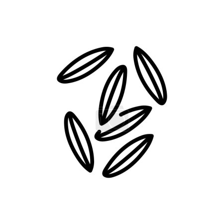 Illustration for Oats black line icon. Natural organic super food. - Royalty Free Image