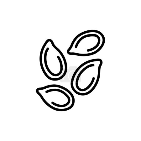 Ilustración de Icono de línea negra de semillas de calabaza. Comida orgánica natural súper. - Imagen libre de derechos