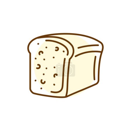 Ilustración de Icono de línea negra de pan de grano. Panadería. - Imagen libre de derechos