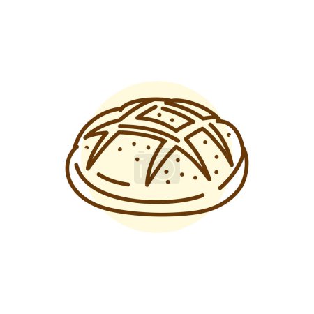 Illustration for Bread black line icon. Bakery. - Royalty Free Image