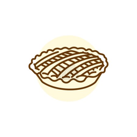 Téléchargez les illustrations : Sweet pie icône de ligne noire. Boulangerie. - en licence libre de droit