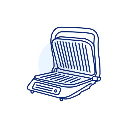 Illustration for Electric grill color line icon. Kitchen device. - Royalty Free Image