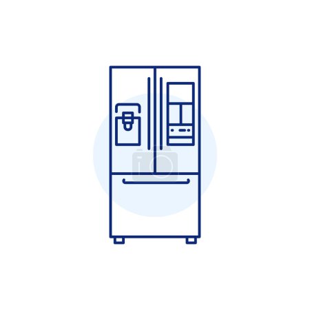 Illustration for Smart refrigerator color line icon. Kitchen device. - Royalty Free Image