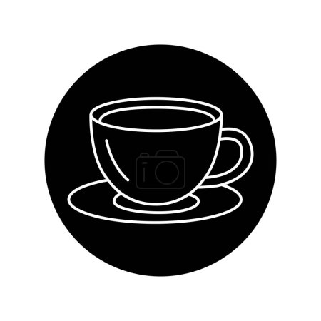 Ilustración de Taza para té icono de línea negra. Vajilla - Imagen libre de derechos