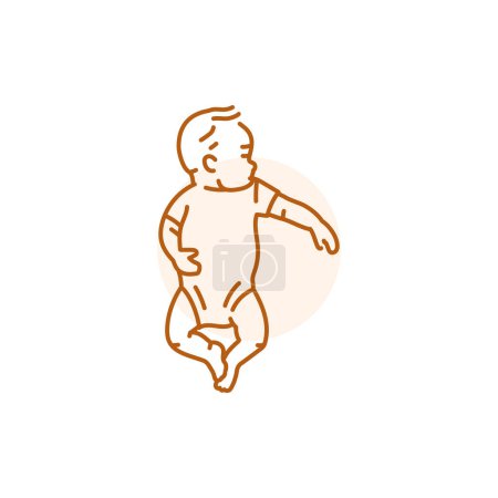 Ilustración de The baby is sleeping black line icon. Toddler development. - Imagen libre de derechos