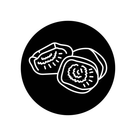 Ilustración de Icono de línea negra de melocotón seco. Comida orgánica natural súper - Imagen libre de derechos