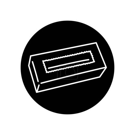Illustration for Cardboard packaging for macarons black line icon. - Royalty Free Image