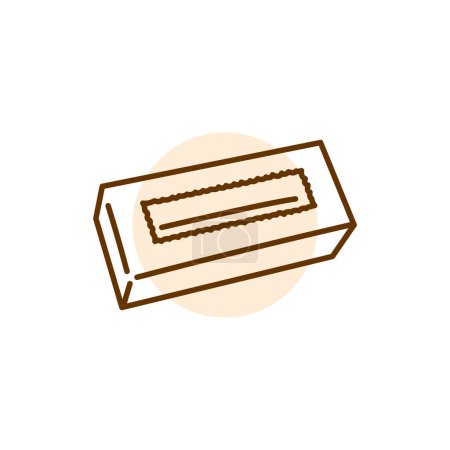 Illustration for Cardboard packaging for macarons black line icon. - Royalty Free Image