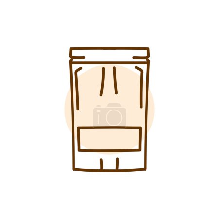 Téléchargez les illustrations : Emballage ou icône de ligne noire de café. - en licence libre de droit