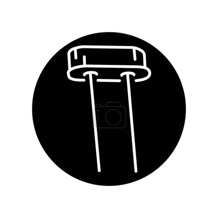 Illustration for Crystal diode black line icon. Pictogram for web page - Royalty Free Image