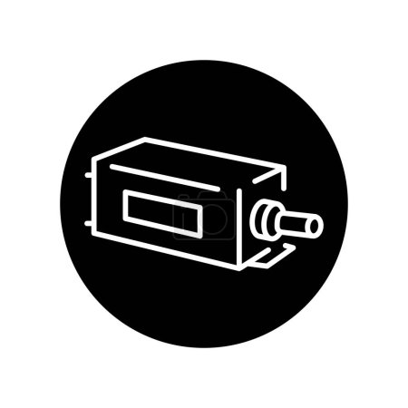 Illustration for IMPATT diode black line icon. Pictogram for web page - Royalty Free Image
