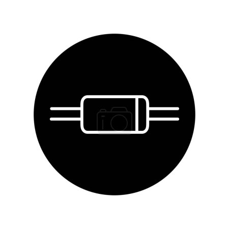 Illustration for Large signal diodes black line icon. Pictogram for web page - Royalty Free Image